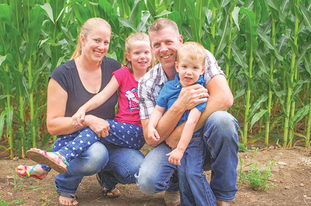 Amanda Jeffs and Luke Skinkle and their children