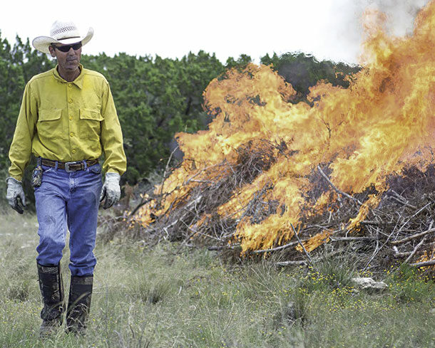 Keith Blair at a controlled burn