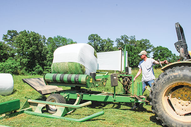 Baleage wrapping at the Southwest Research and Extension Center