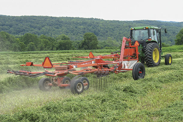 Raking hay